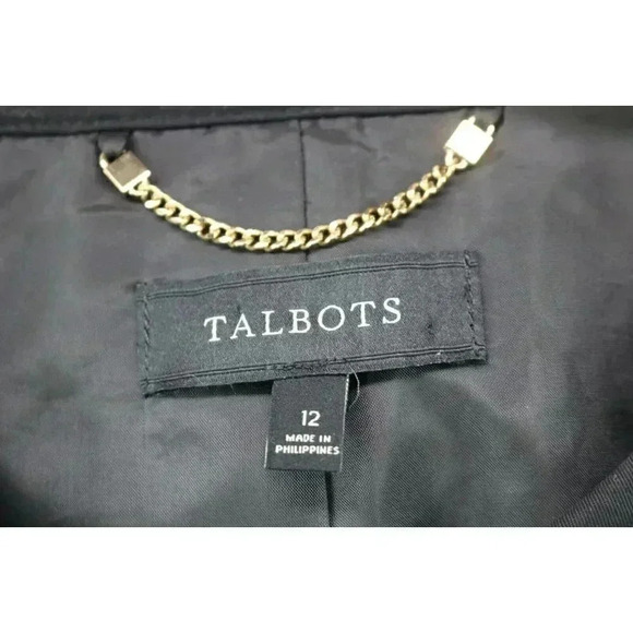 Talbots Black and White Striped Blazer-Size 12 - Picture 3 of 10